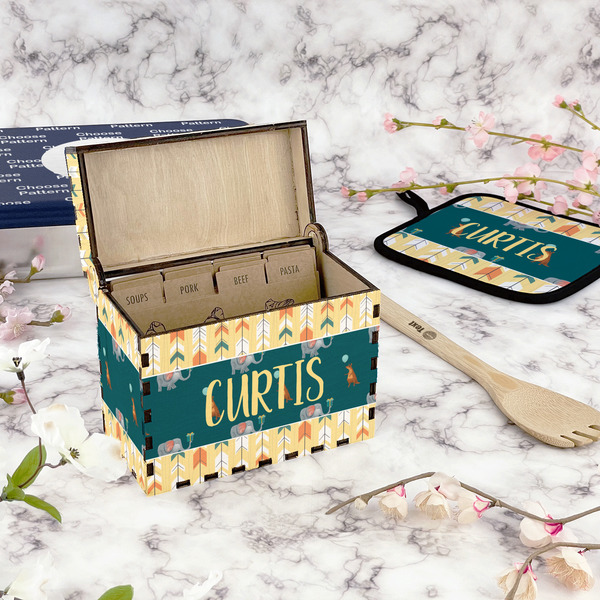 Animal Friend Birthday Recipe Box - Full Color - In Context