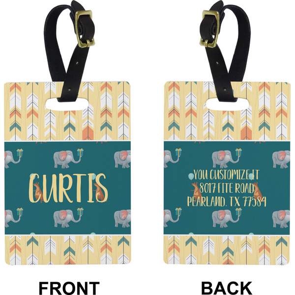 Animal Friend Birthday Rectangle Luggage Tag (Front + Back)