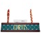 Animal Friend Birthday Red Mahogany Nameplates with Business Card Holder - Straight