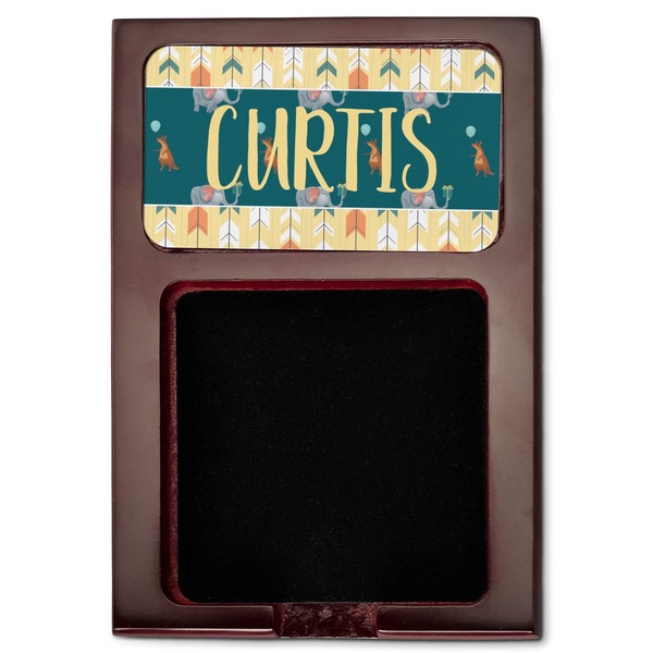 Animal Friend Birthday Red Mahogany Sticky Note Holder - Flat