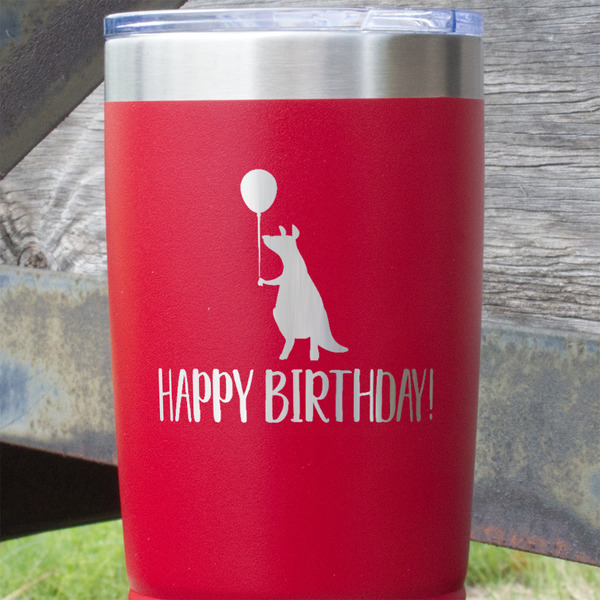 Animal Friend Birthday Red Polar Camel Tumbler - 20oz - Close Up
