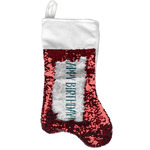 Animal Friend Birthday Reversible Sequin Stocking - Red (Personalized)
