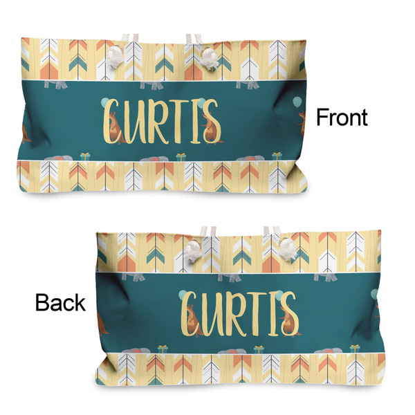 Animal Friend Birthday Large Rope Tote - From & Back View