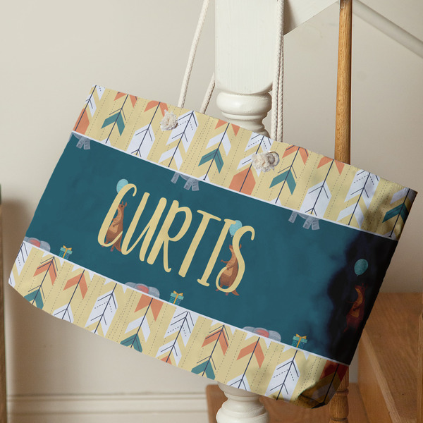 Animal Friend Birthday Large Rope Tote - Life Style