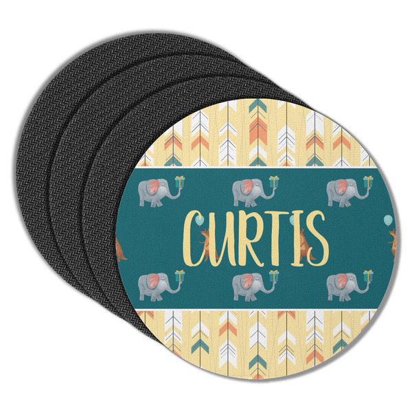 Animal Friend Birthday Round Coaster Rubber Back - Main