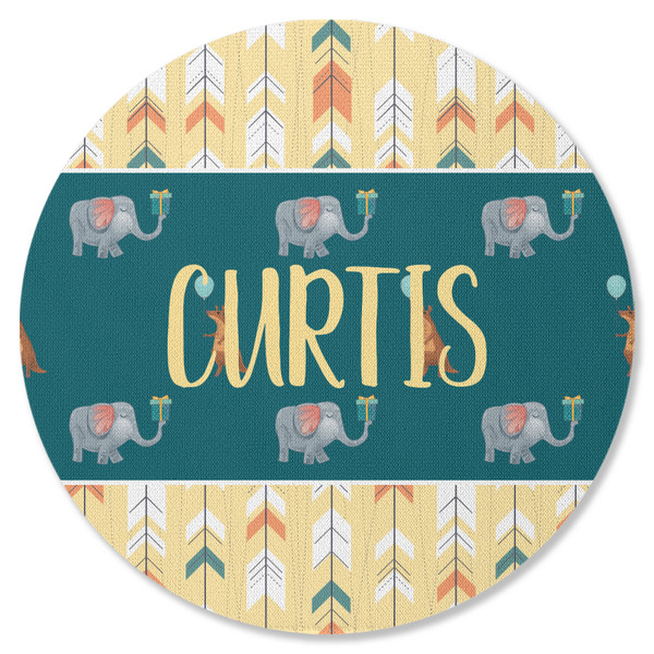 Animal Friend Birthday Round Coaster Rubber Back - Single