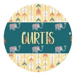 Animal Friend Birthday Round Decal - Small (Personalized)