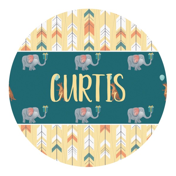 Custom Animal Friend Birthday Round Decal - XLarge (Personalized)