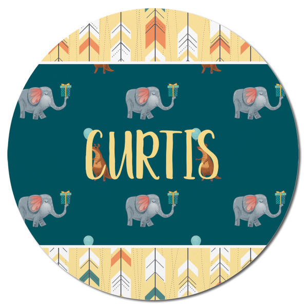 Animal Friend Birthday Round Fridge Magnet - FRONT