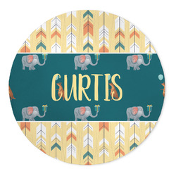 Animal Friend Birthday 5' Round Indoor Area Rug (Personalized)