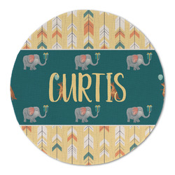 Animal Friend Birthday Round Linen Placemat - Single Sided (Personalized)