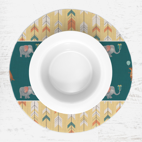 Animal Friend Birthday Round Linen Placemats - LIFESTYLE (single)