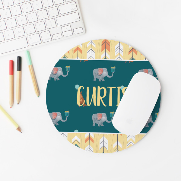 Animal Friend Birthday Round Mousepad - LIFESTYLE 2