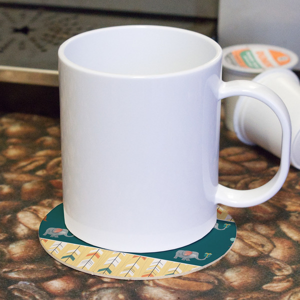 Animal Friend Birthday Round Paper Coaster - With Mug
