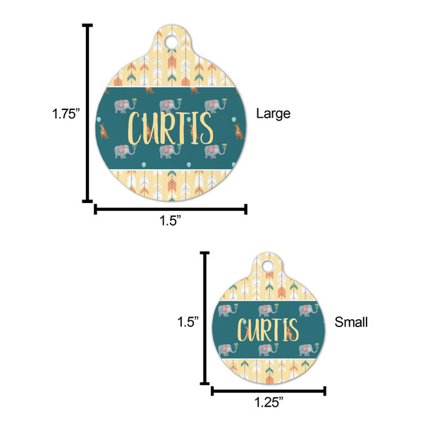 Animal Friend Birthday Round Pet ID Tag - Large - Comparison Scale