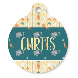 Animal Friend Birthday Round Pet ID Tag (Personalized)