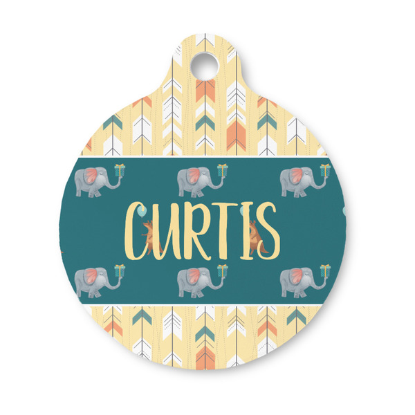 Custom Animal Friend Birthday Round Pet ID Tag - Small (Personalized)