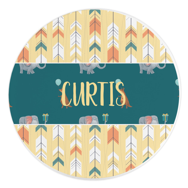 Custom Animal Friend Birthday Round Stone Trivet (Personalized)