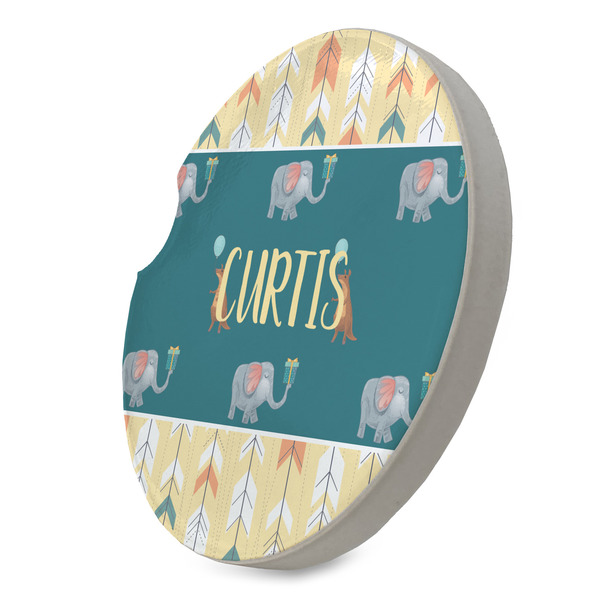 Animal Friend Birthday Sandstone Car Coaster - STANDING ANGLE