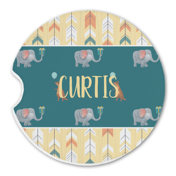 Custom Animal Friend Birthday Sandstone Car Coaster - Single (Personalized)