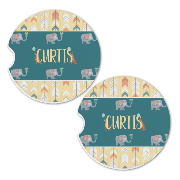 Animal Friend Birthday Sandstone Car Coasters - Set of 2