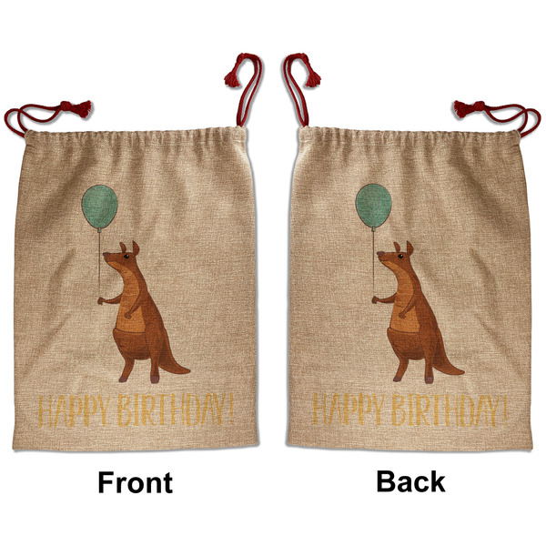 Animal Friend Birthday Santa Bag - Front and Back