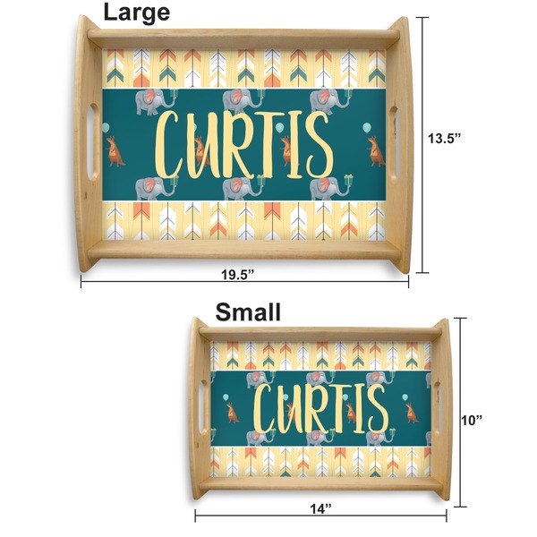 Animal Friend Birthday Serving Tray Wood Sizes