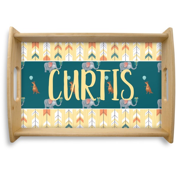 Custom Animal Friend Birthday Natural Wooden Tray - Small (Personalized)