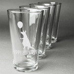 Animal Friend Birthday Pint Glasses - Engraved (Set of 4) (Personalized)