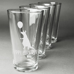 Animal Friend Birthday Pint Glasses - Engraved (Set of 4) (Personalized)