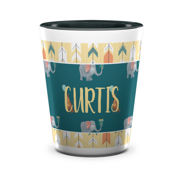 Custom Animal Friend Birthday Ceramic Shot Glass - 1.5 oz - Two Tone - Single (Personalized)