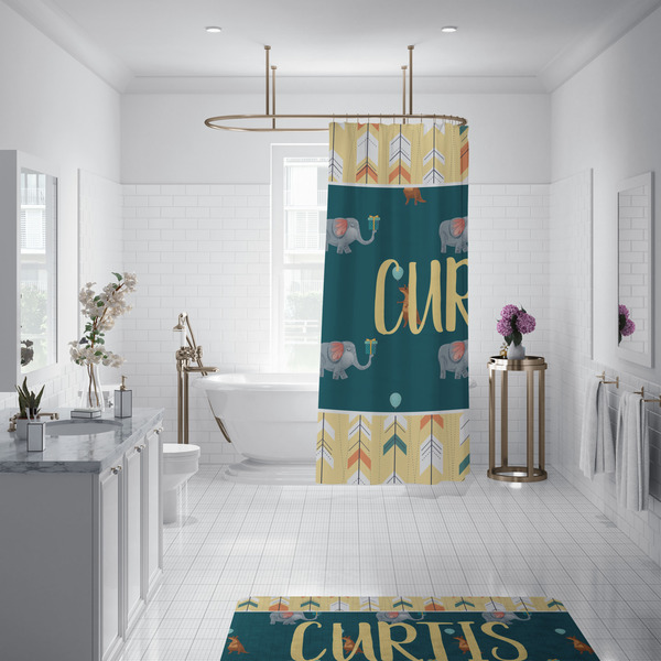 Animal Friend Birthday Shower Curtain - Custom Size