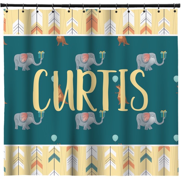 Custom Animal Friend Birthday Shower Curtain (Personalized)
