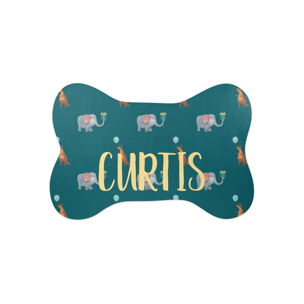 Custom Animal Friend Birthday Bone Shaped Dog Food Mat (Small) (Personalized)