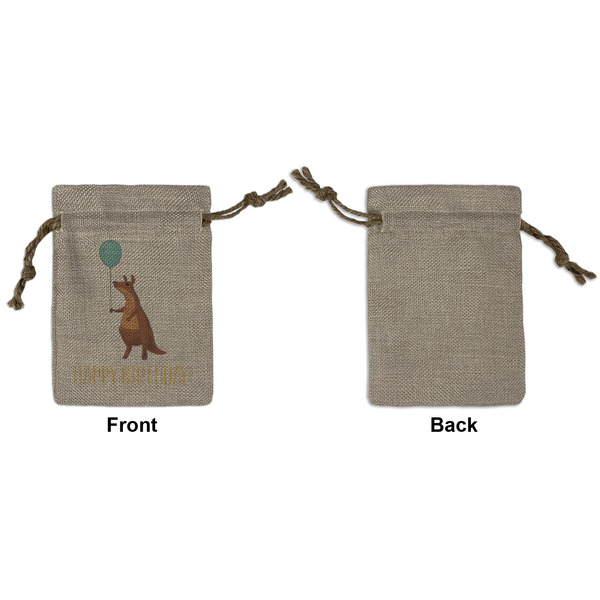 Animal Friend Birthday Small Burlap Gift Bag - Front Approval