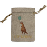 Animal Friend Birthday Small Burlap Gift Bag - Front (Personalized)
