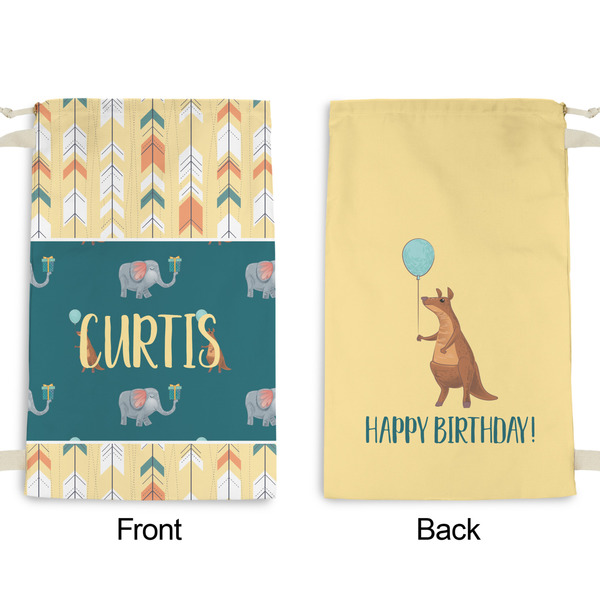 Animal Friend Birthday Small Laundry Bag - Front & Back View