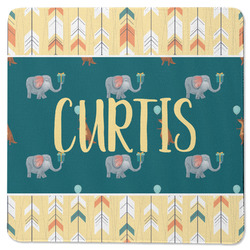 Animal Friend Birthday Square Rubber Backed Coaster (Personalized)