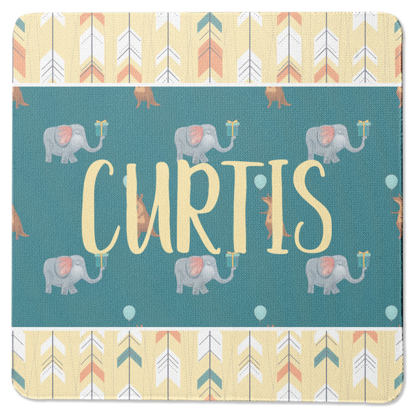 Custom Animal Friend Birthday Square Rubber Backed Coaster (Personalized)