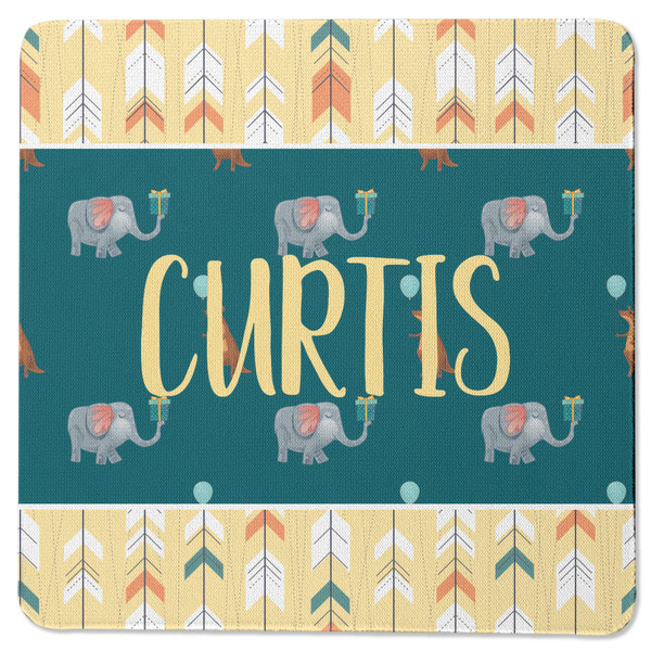 Animal Friend Birthday Square Coaster Rubber Back - Single