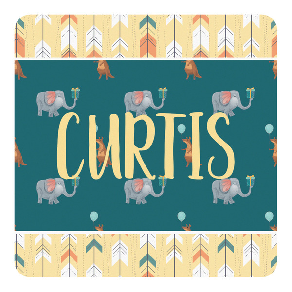 Custom Animal Friend Birthday Square Decal - Medium (Personalized)