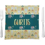 Animal Friend Birthday 9.5" Glass Square Lunch / Dinner Plate- Single or Set of 4 (Personalized)