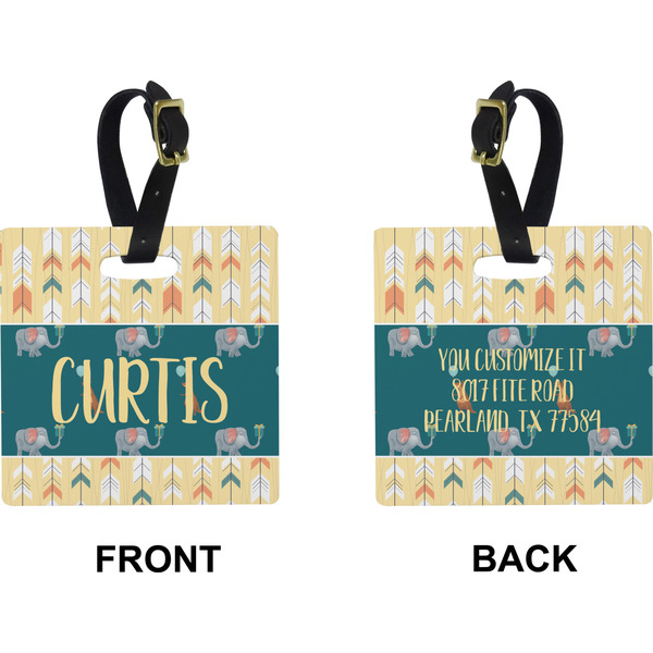 Animal Friend Birthday Square Luggage Tag (Front + Back)