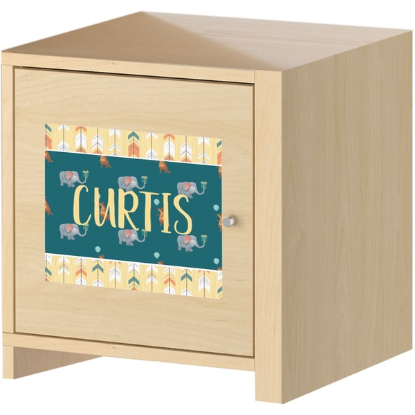 Animal Friend Birthday Square Wall Decal on Wooden Cabinet