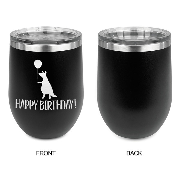 Animal Friend Birthday Stainless Wine Tumblers - Black - Single Sided - Approval
