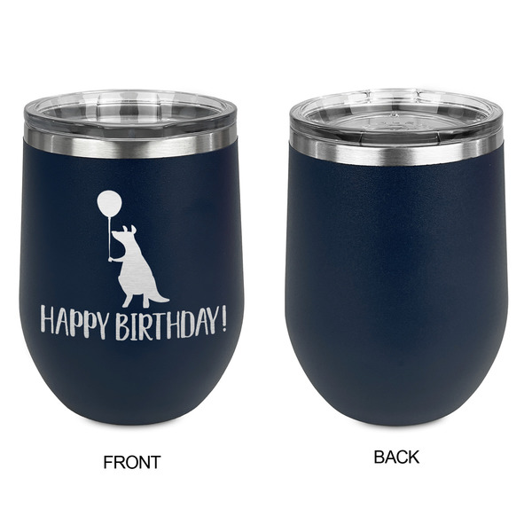 Animal Friend Birthday Stainless Wine Tumblers - Navy - Single Sided - Approval