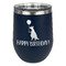 Animal Friend Birthday Stainless Wine Tumblers - Navy - Single Sided - Front