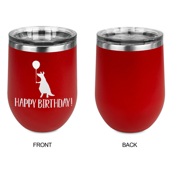 Animal Friend Birthday Stainless Wine Tumblers - Red - Single Sided - Approval