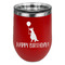 Animal Friend Birthday Stainless Wine Tumblers - Red - Single Sided - Front