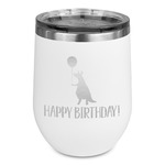 Animal Friend Birthday Stemless Stainless Steel Wine Tumbler - White - Double Sided (Personalized)